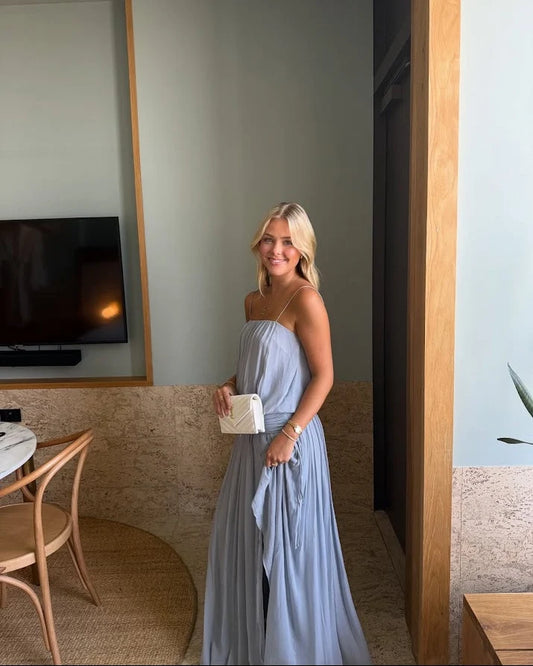 Bec & Bridge Camille Blouson Maxi Dress - Cloud Blue