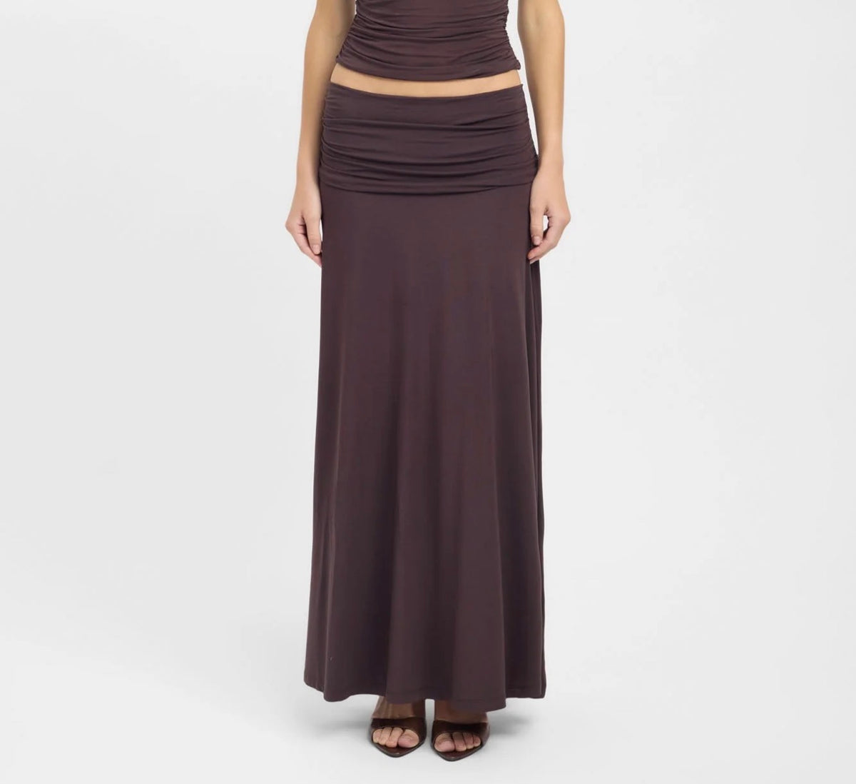 Kookai Arlo Maxi Skirt - Dark Mahogany (FOR SALE)
