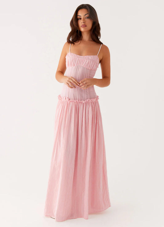 Jacinda Drop Waist Maxi - Pink