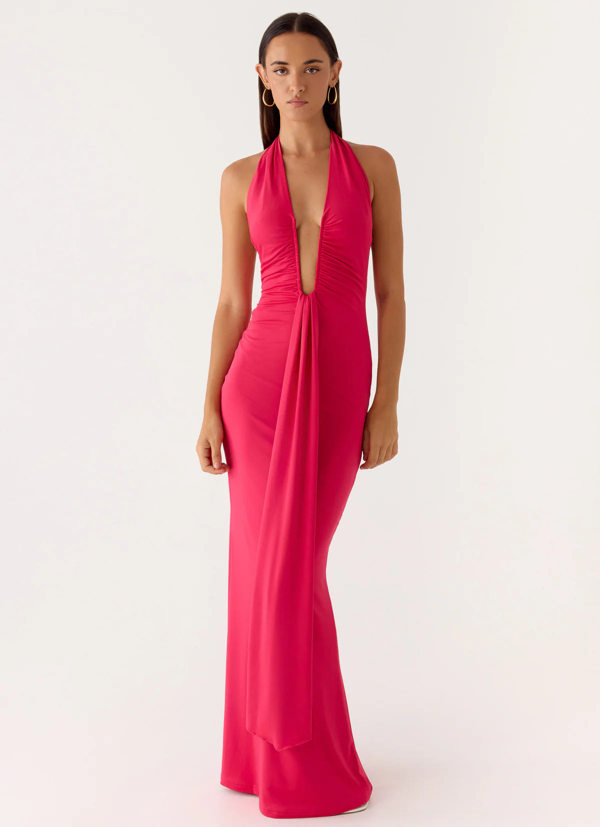 Emeliana Maxi Dress - Red Magenta