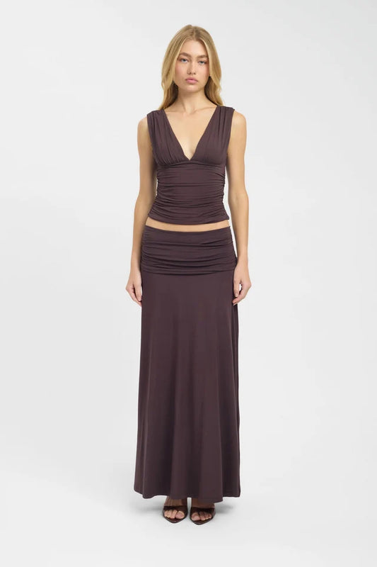 Kookai Arlo Maxi Skirt - Dark Mahogany
